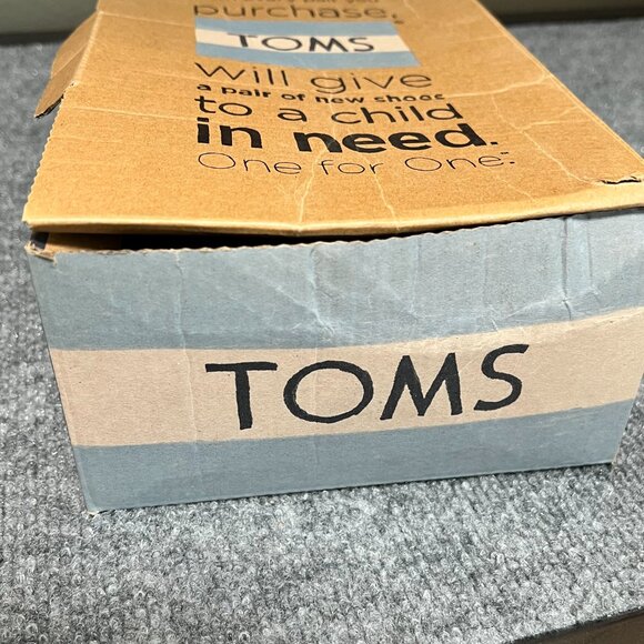TOMS Peep Toe Navy Nautical Striped‎ Wedges with Box Size 6 - Picture 10 of 16